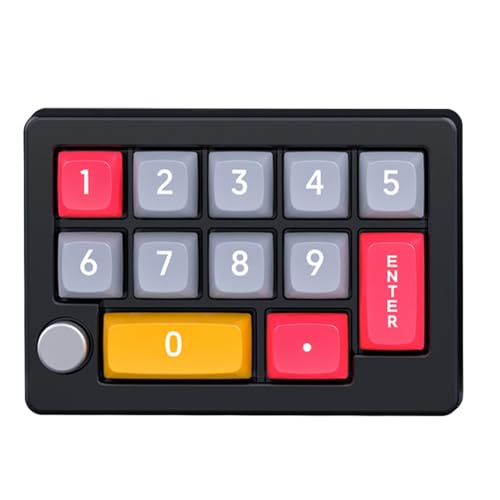 Lukeyarm 13 キー マクロ プログラマブル キーボード 完全ホットスワップ可能メカニカル スイッチ 7 カラー RGB ライト ゲーミング キーボード - ブラック 簡単インストール CJP01-250225