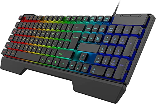 Eoitushy キーボード 有線 ゲーミングキーボード メカニカルキーボード RGB バックライト 防水 英語配列キーボード JP3350517