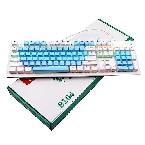 Elprico 104 キー メカニカル ゲーミング キーボード、レインボー バックライト付き、FN ショートカット、K104 キーボード、カラー スイッチ。 /Mac用USB有線キーボード (茶色のスイッチ) Elwyskt5qi7a-BR
