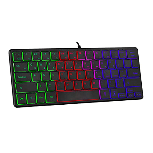 STARTIST 64キーゲーミングキーボードRGBバックライト付きミニ超コンパクトワイヤード3色防水ゲーマータイピスト出張Oows 6a44d2b86aa072da392d2f99bb4eb000