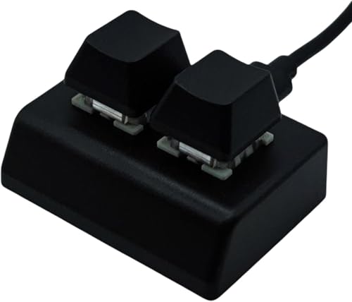 Gianrght 2キーコピーアンドペーストキーボード - USBケーブル付きホットスワップ片手メカニカルゲーミングキーボード、マクロまたはリズムゲーム用のコピーアンドペースト2キーキーボード - ブラック CJP03-250609