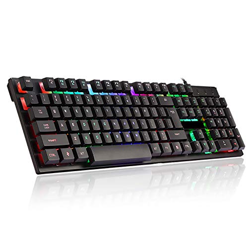 Glosane 1個メカニカルキーボードゲーミングキーボード高速反応防水静音ルミナスエディションバックライトモード有線 - 260GS-3