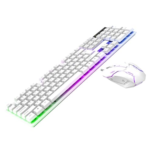 CHAMEEN メカニカル式ゲーミングキーボード 赤軸 青軸を採用 フルサイズ全キー防衝突 RGB発光LEDバックライト付きオフィス ゲーム用 耐久性 YCJP2401007T08BH3353