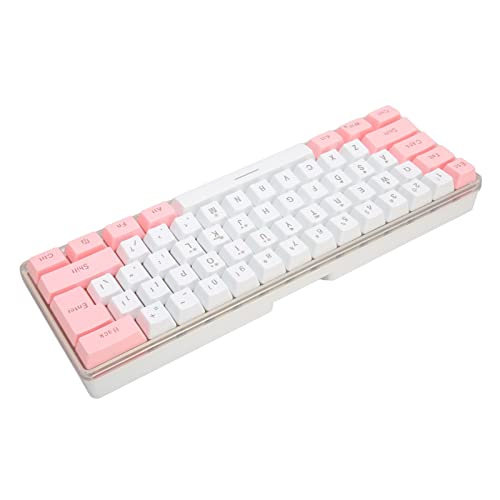 GeRRiT ゲーミングキーボード 61キーメカニカルキーボード超小型コントラストカラー家庭用 ホワイトピンク 1Qq8mIXyqI0505