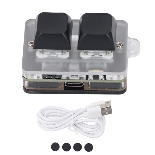 Jiawu 2 キー ミニ キーパッド、プログラマブル マクロ付きコンパクト USB ミニ キーボード、RGB 片手 2 キー ミニ メカニカル ゲーミング キーボード Jiawuc2o7g31z5g