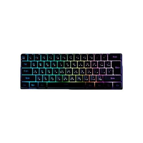 Ywmsfl ポータブルコード化されたメカニカルゲーミングキーボードLEDバックライト61キーホットスワップ可能メカニカルアップグレード旅行に優しいオフィス