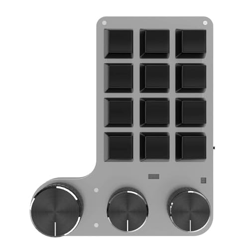 BCDYH 12キー 3ノブ ゲーミングキーパッド レッドスイッチキーボード USB有線+BTデュアルモード 多機能ショートカットカスタムキーパッド PCデスクトップ用 BCDYH JPBYH128C13663B