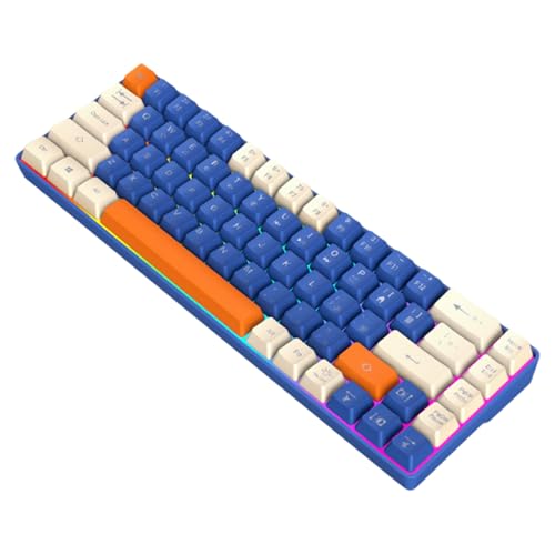 RWAJZAX コンパクトにメカニカルゲーミングキーボード68Key LEDバックライト付きゲームキーボードを入力するためのオフィス用のクリアレター