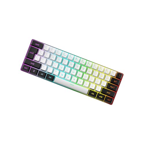 FEITIANWUGONG ポータブルコード付きメカニカルゲーミングキーボード LED バックライト付き 61 キーホットスワップ可能機械式アップグレードされた静かなタイピングポータブルオフィス
