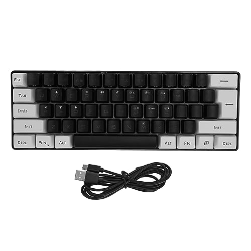 Dpofirs 60パーセントキーボード、61キー人間工学に基づいたキーボード、LEDバックライトゲーミングキーボード、オフィスビジネス向けのメカニカルフィーリング有線ゲーミングキーボード (BLACK) Dpofirsesnmf23gub-12