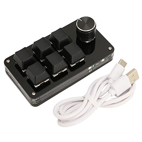 QANYEGN 6キーミニキーパッド、片手メカニカルゲーミングキーボード、ノブUSB DIYプログラマブルOSUオフィス用 QANYEGN5uczbo12ky