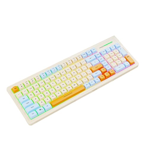 Stebcece 触覚フィードバック付きゲーミングキーボード カラー照明構造 ユニバーサル互換性 バックライト付きオフィスキーボード
