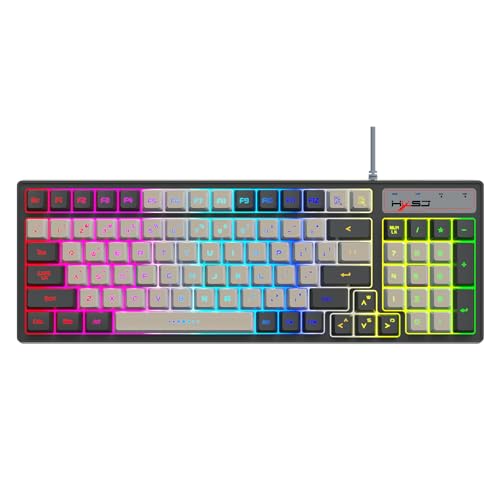 YZTTCD V600 有線 K96 RGB ストリーマー ゲーミング キーボード 26 キー 競合のない調整可能なバックライト付き複合ファンクション キー メンブレン キーボードですが、ゲーム/オフィス向けのスーパーメカニカルな感触 CJP08240624