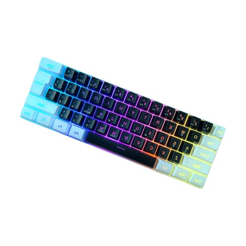 ZEPFJHE ポータブルコード付きメカニカルゲーミングキーボード LED バックライト付き 61 キーホットスワップ可能メカニカルアップグレードされた旅行に優しいオフィス
