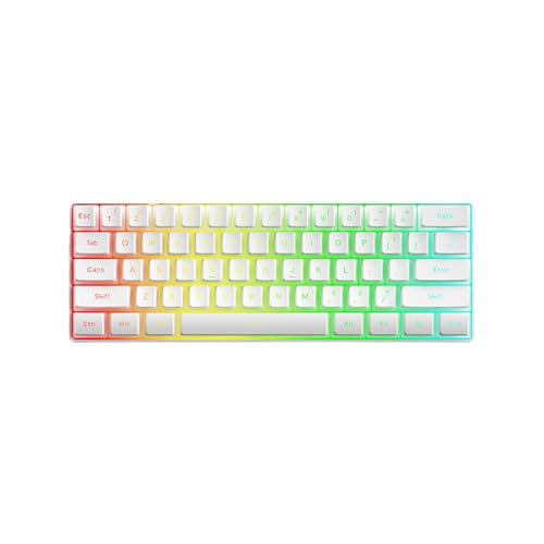 ZEPFJHE ポータブルコード付きメカニカルゲーミングキーボード LED バックライト付き 61 キーホットスワップ可能メカニカルアップグレードされた旅行に優しいオフィス