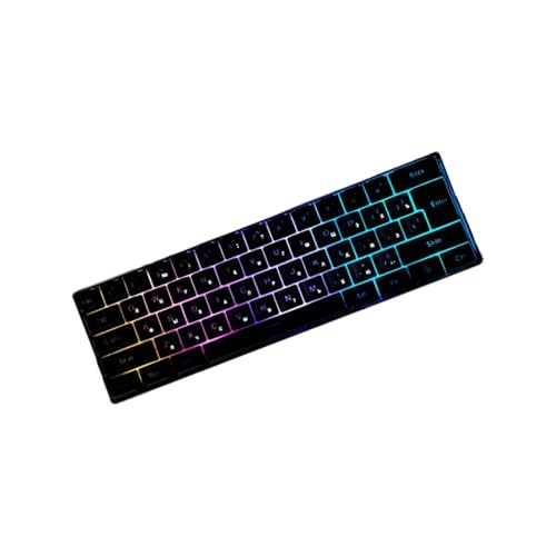 ZEPFJHE ポータブルコード付きメカニカルゲーミングキーボード LED バックライト付き 61 キーホットスワップ可能メカニカルアップグレードされた旅行に優しいオフィス