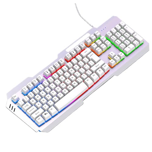 FGDTREE DS600 コード付きゲーミングキーボード 104キー メタルパネル付き 19アンチゴースト ノートパソコン キーボード用