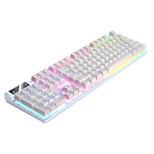 Generic 有線ゲームキーボード 104キー – 発光機能搭載 メカニカル感覚 PC用 ゲーミング入力デバイス (白色混合光) YDGY252FT-78