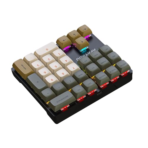 Coicueci 33 キーメカニカルキーボード片手キーボードショートカットキーパッドキー LED 金融労働者のラップトップノートブックゲーミングキーボード機械式ナンバーパッドゲームアクセサリー