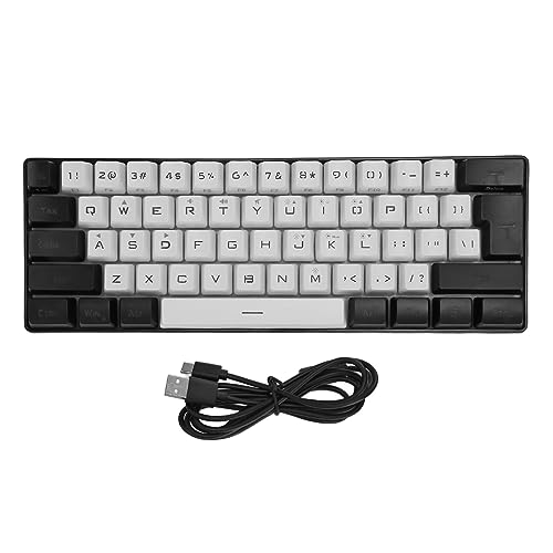 KIMISS コンパクト G61 RGB ゲーミング キーボード - 61 キー LED バックライト付き有線キーボード - 人間工学に基づいたデザイン -