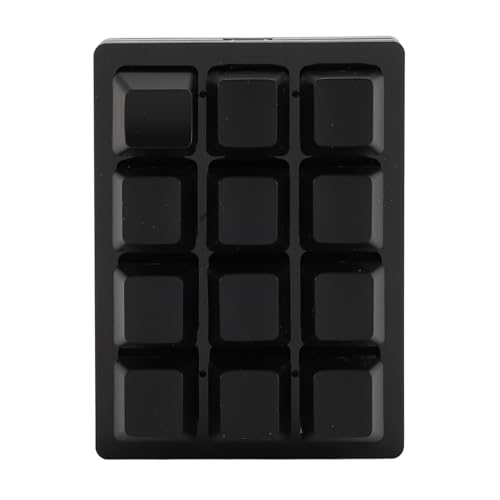 キーボード Generic 12キーメカニカルゲーミングキーボードミニUSB有線RGB赤スイッチプログラマブルマクロキーボードオフィス/ゲーム/メディア用メカニカルゲーミングキーパッドアクリル+ABS材料1つのキーボード (黒)