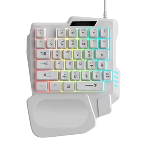 BEROZA メカニカル キーボード - キーボード ゲーミング メカニカル |ゲーミングキーボード |人間工学に基づいた片手メカニカル キーボード |家庭、寮、ホテル、アパート用のRGBライト付きプロフェッショナル電話ゲームキーパッド EGS15385