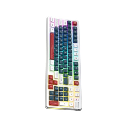 ZYADOCIANX ダイナミック RGB バックライト付きコンパクト 97 キー コード ゲーミング キーボード メカニカル フィールと専用ボリューム ノブを使用 ゲーミング キーボード コード メカニカル フィール