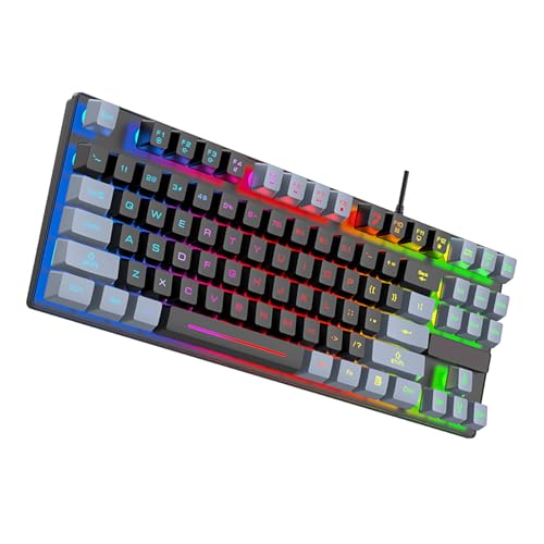 CHAMEEN メカニカルゲーミングキーボード有線接続 キーロールオーバー キースイッチ寿命 RGBライティング マウスの妨げになりません 美観と質感 YCJP2401007T08BH3363