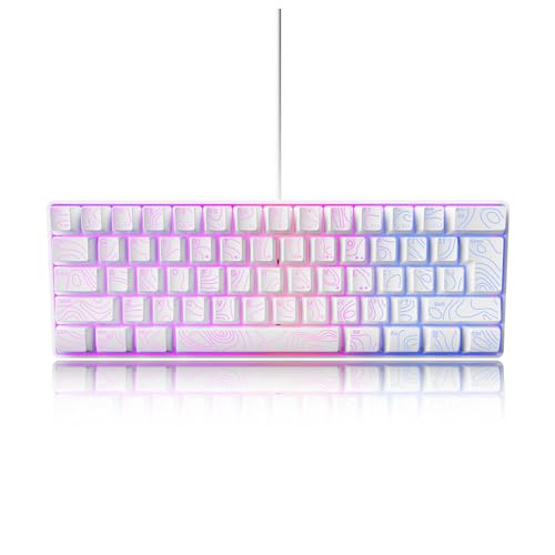 Cuifati 61キーUSB有線キーボード、RGBバックライト付きメカニカルフィールゲーミングボード8つの照明モPCラップトップゲーム愛好家のための25アンチゴースト Cuifahez8bwm4c7