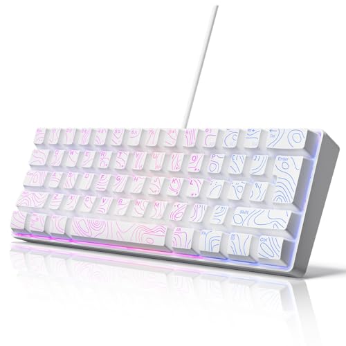 Acogedor 60% コンパクトゲーミングキーボード、61キー USB有線PCボード（RGBバックライト付き）、25同時押下対応、PC・ノート用 Acoge1kos627ax3