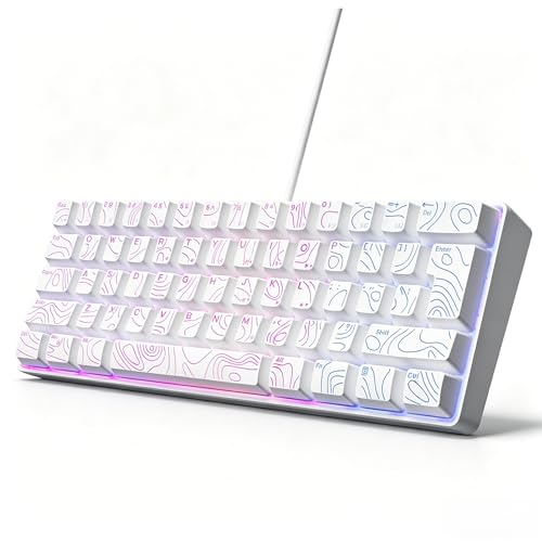 Acogedor RGB ゲーミング キーボード、61 キー USB 有線コンパクト メンブレン ボード RGB バックライト 8 モ、ポータブル コンピュータ PC ラップトップ ゲーム オフィス タイピング用