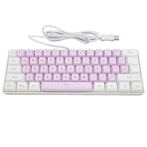 GeRRiT コンピュータキーボード 人間工学に基づいたデザイン 有線ゲーミングキーボード RGB バックライト付き UV ホワイトパープル 1Qq8csK0280505