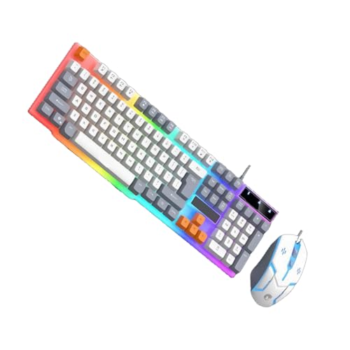 KACCDE ゲーミングキーボードとコンボ LED バックライト 104 キー キーボード メカニカル フィール USB コード付きキーボード PC ノートパソコン用