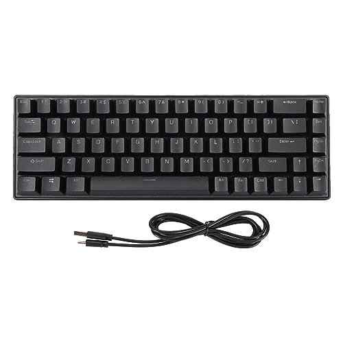 VIBRIPRIYA ゲーミングキーボード ブルースイッチ 68 キー コンピュータキーボード クリアキーストローク (ブラックブルー) JP117240601