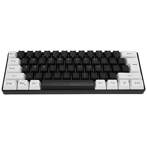 Luqeeg ミニRGB有線ゲーミングキーボード、複数のRGBモードを備えた人間工学に基づいたメカニカルフィーリングキーボード、タイピング角度調整用スタンド、コンパクトでポータブルなオフィスビジネス用 (黒) Luqeegaumv8hwxns-12