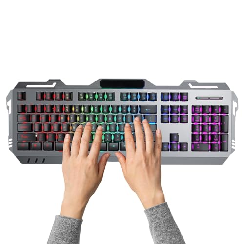 SoftNesth メカニカル キーボード - メカニカル ゲーミング キーボード、104 キー バックライト付きラップトップ ゲーミング キーボード |ゲームや仕事向けの照明付きキーボード、素早い反応、位置決め QQ420250722