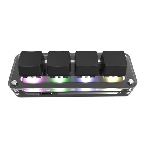 Gzuzlur プログラマブル 左手キーボード 4/6/9/12キー ショートカット片手キーボード ゲーミング 有線/Bluetooth メカニカル マクロ 互換性 Windows&Mac対応 オフィスワーカー プログラマー デザイナー (4つのキー+RGB+USB)