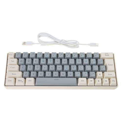 Loigohon メカニカルゲーミングキーボード 63キー LEDバックライト – 人間工学設計 ケーブル分離式 軽量 コンパクトデザイン ENUE2Z