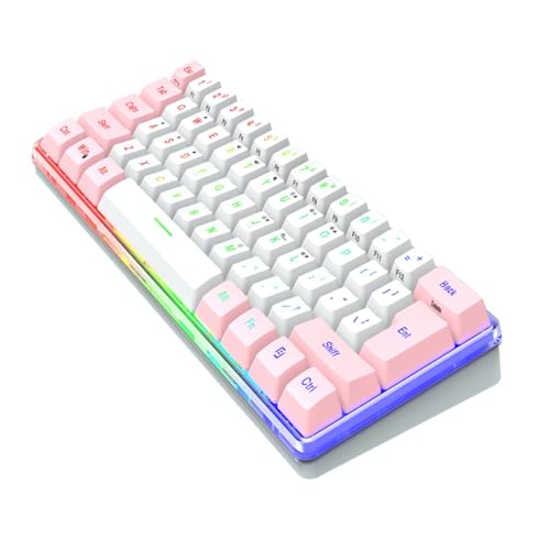 Bsbpeuwpcj 104 有線ゲーミングキーボード RGBキーボード RGB LEDキーボード ゲーミングキーボード 有線キーボード RGB キーボード 電子キーボード Abs ピンク JP448-250604