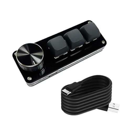 KEXIAO カスタマイズ可能なマクロキーパッド、シングルノブ付き、3Key/4Key/6Key/8Keyメカニカルゲーミングキーボード、プログラム可能なキーパッド
