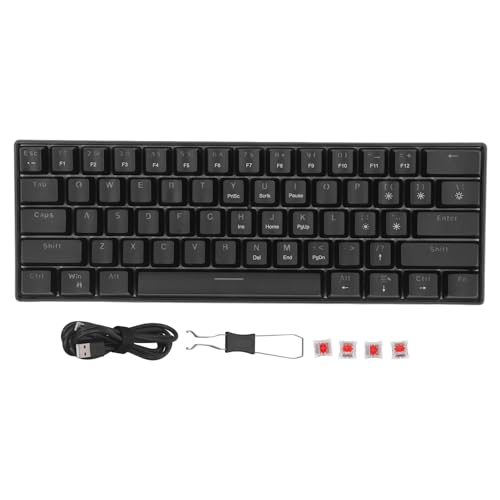 Vbestlife 61キーメカニカルゲーミングキーボード、ポータブルLEDバックライトキーボードメカニカルレッドスイッチ有線USB Cキーボード、 PCラップトップ用 Vbestlifeg9c3th0b8d