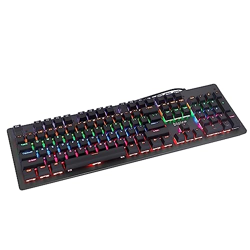NISHISHUAIGE Biojee 有線 104 キーリアルメカニカルゲーミングキーボードレインボーバックライト付きキーボード Windows PC ラップトップ用ゲームやオフィス用 JUA30240811