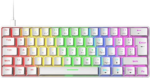 LUNAMY ゲーム入力用の有線6ゲーミングキーボードバックライト, ホワイトブルースイッチ VSVB721