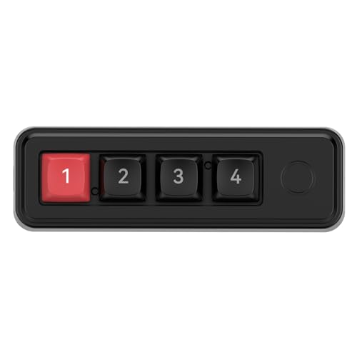 Qsvbeeqj 4キーメカニカルゲーミングキーボード、カスタマイズ可能なホットスワップキーカラーLED照明プログラム可能な小型キーパッド。