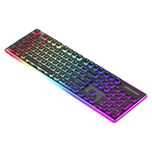 Sxett Silents メカニカルゲーミングキーボード 104キー USBコード RGBバックライト付き IPX4防水 PC ノートパソコン用アクセサリー