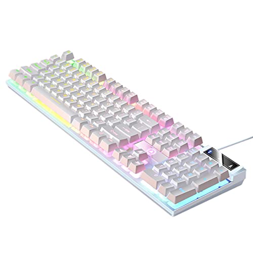 ARTIVITEE デスクトップ用ルゲーミングキーボードRGBバックライト付きUSBコントロール, 白い