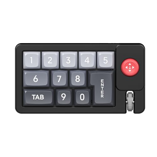 GkgWuxf カスタマイズ可能 プログラマブルキーパッド - RGBバックライト メカニカルキーボード ゲーミング - ジョイスティック付きワンハンド ワイヤード ナンパッド ホットスワップ式 映像編集・トレーディング用 オフィス向け SQ9Q7MP2BM8IS0PE