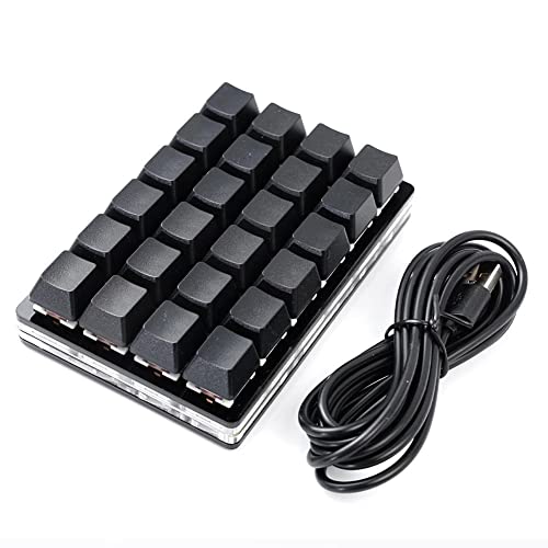 DECI 24キーメカニカルゲーミングキーボード 片手キーパッド プログラマブルキーボード USB-C有線 DIYキーパッド 左手向け 小型キーボード ホットスワップ可能 DECI-510638