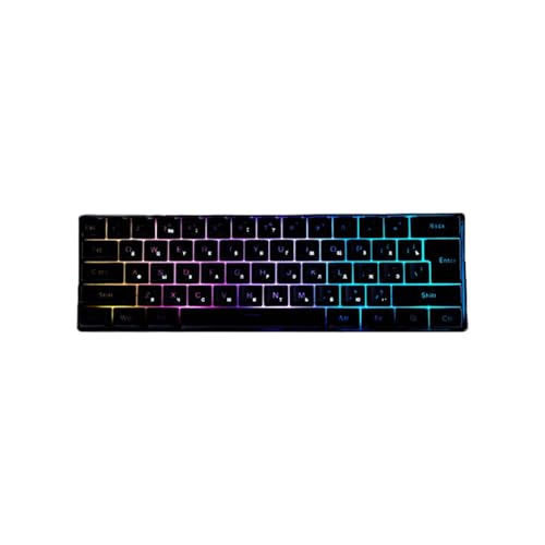 Hasuba メカニカルキーボード ホットスワップ可能ゲーミングキーボード コード付き 61 キーキーボード コンピュータラップトップ用 人間工学に基づいたコード付きメカニカル