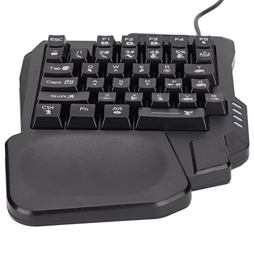 LISND 片手ゲーミングキーボード 3色 バックライト 滑り止めデザイン 35キー ゲーミングキーボード モバイルゲーム用 コンピューター用 LISNDw101q